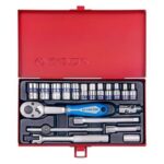 1/4″ bộ tuýp 19 chi tiết hệ mét Kingtony 2021MR 4