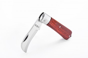 70mm Dao tuốt dây điện lưỡi cong cán gỗ SATA 03110 8