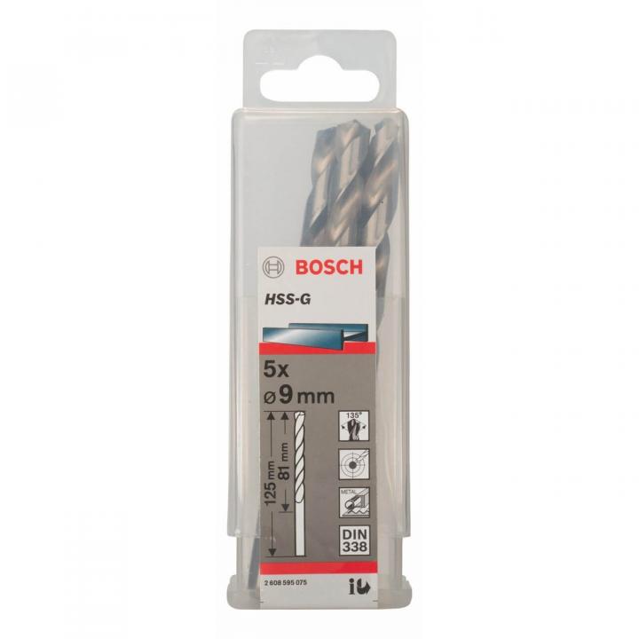 9mm Bộ mũi khoan sắt 5 mũi HSS-G Bocsh 2608595075