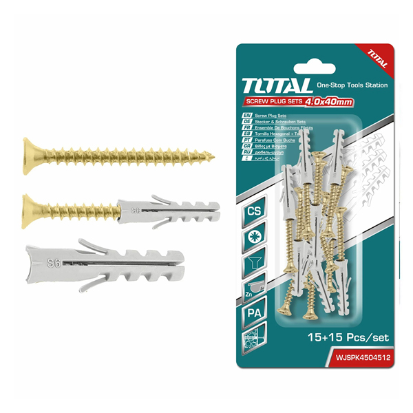 Bộ 10 tắc kê và vít ST5.0x50mm Total WJSPK5005512