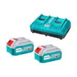 Bộ 2 Pin 20V 5.0Ah Và Sạc Nhanh 2 Cổng 4A Total TFBCPK2425 1