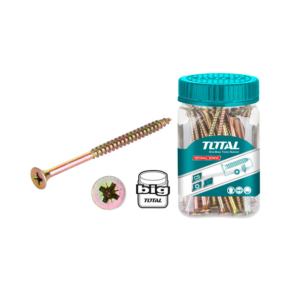 Bộ 250 vít bắt gỗ đầu bằng Total WJBS4003011 (ST4.0x25mm)