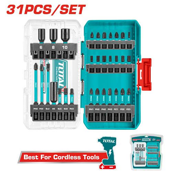 Bộ 31 mũi bắt vít và đầu bắt tôn Total TACSDL11306 (Thép Cr-mo)