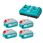 Bộ 4 Pin 20V 5.0Ah Và Sạc Nhanh 2 Cổng Total TFBCLI20245 1