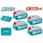 Bộ 4 pin 4.0Ah và 1 sạc P20S Total TFBCLI20244 1