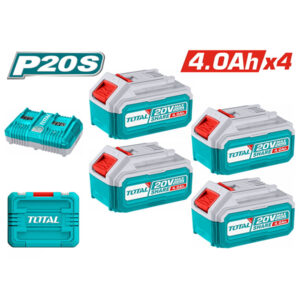 Bộ 4 pin 4.0Ah và 1 sạc P20S Total TFBCLI20244