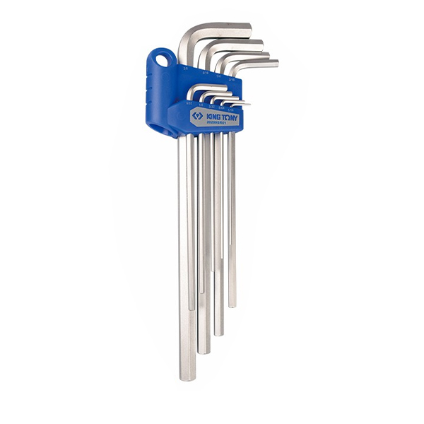 Bộ chìa lục giác bằng dài 9 chi tiết hệ inch Kingtony 20209SR02