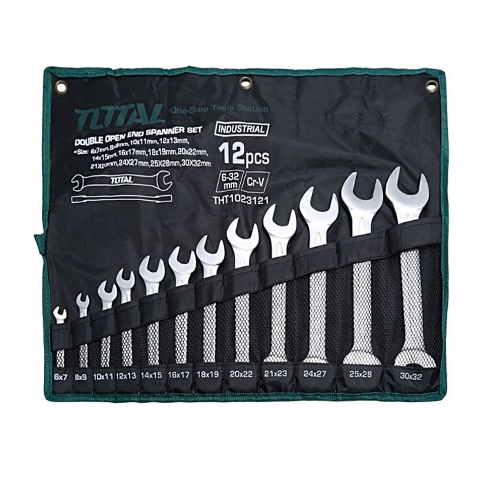 Bộ cờ lê hai đầu miệng 12 chi tiết Total THT1023121 6-32mm