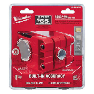 Bộ định vị khoan khóa cửa Milwaukee bao gồm lưỡi khoét lỗ