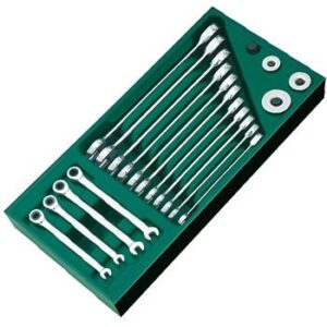 Bộ khay cờ lê tự động 2 đầu vòng miệng 19 chi tiết Sata 09925