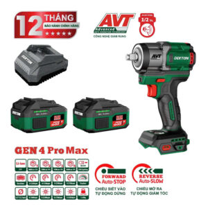 Bộ máy siết bu lông dùng pin 21V Dekton M21-IW680PROMAX (2 Pin 4.0Ah & 1 Sạc)