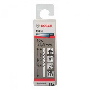 Bộ mũi khoan sắt 10 mũi 1.5mm HSS-G Bocsh 2608595050