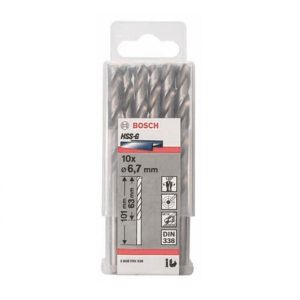 Bộ mũi khoan sắt 10 mũi 6.7mm HSS-G Bosch 2608595336