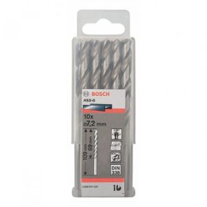 Bộ mũi khoan sắt 10 mũi 7.2mm HSS-G Bosch 2608595337
