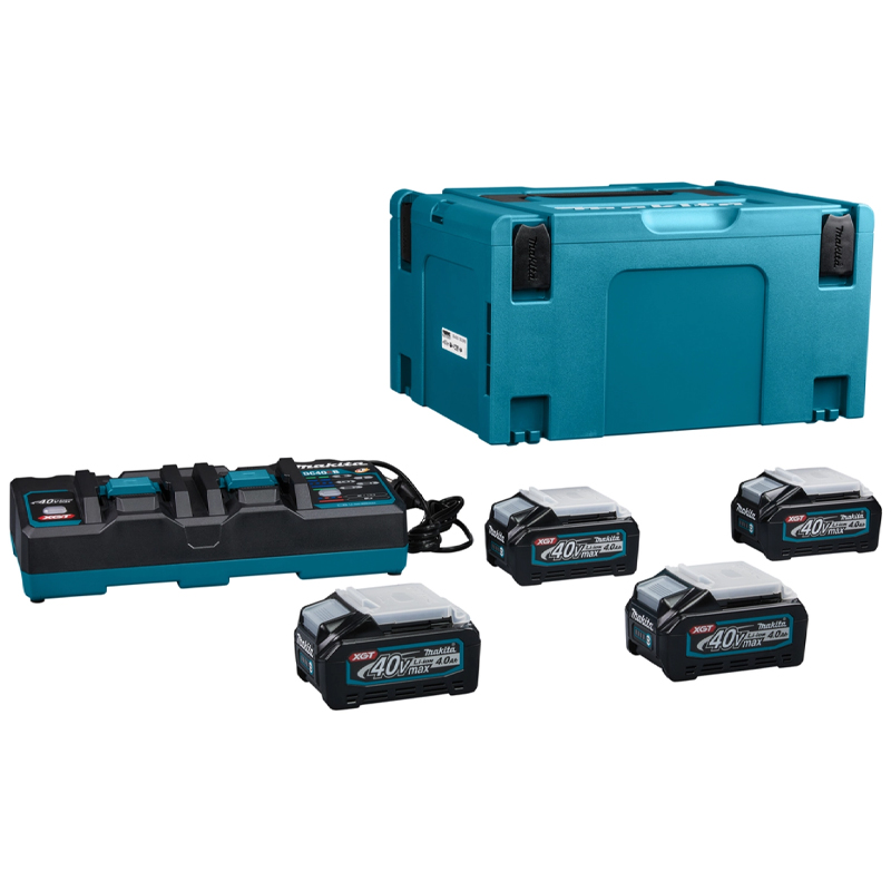 Bộ pin sạc 40V Makita 191U28-6 (BL4040x4 + DC40RB + MAKPAC)