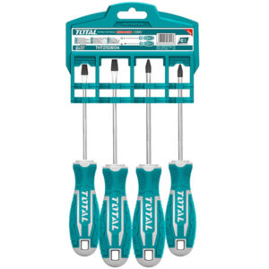 Bộ tuốc nơ vít dẹp và bake 4 chi tiết Total THT250604