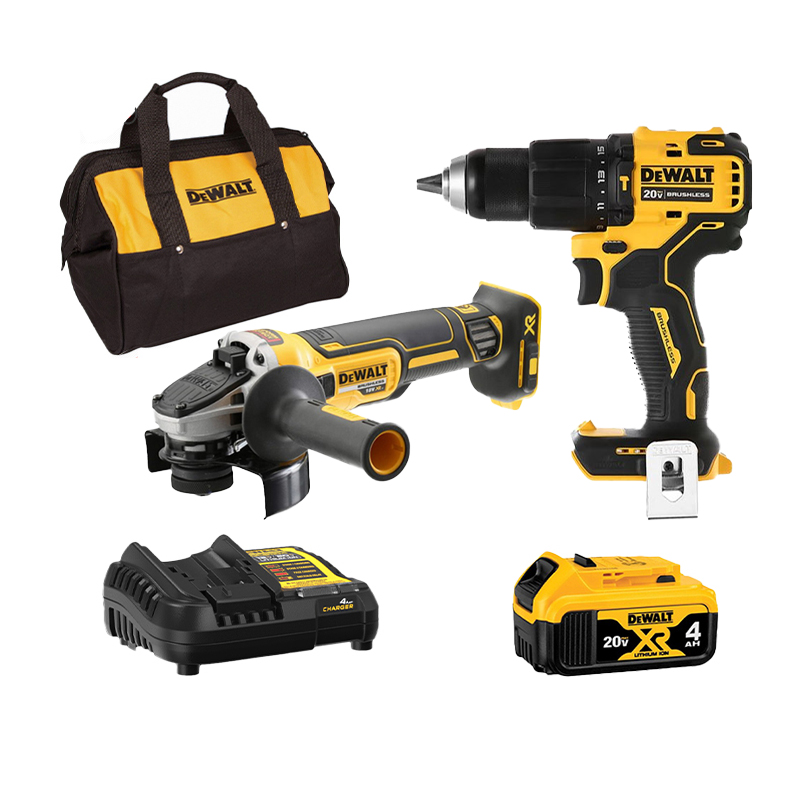 Combo Dewalt – Máy Khoan Pin DCD709N + Máy Mài Pin DCG405N + Pin 20V/ 4.0Ah – Tặng Sạc Nhanh + Túi đựng