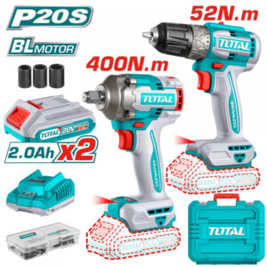 Combo máy khoan và máy vặn bu lông pin 20V Total TCKLI20271 (2 Pin 2.0Ah, 1 Sạc)