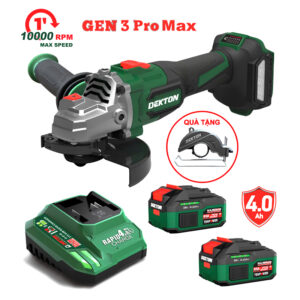 Combo máy mài dùng pin 21V Dekton M21-AG100PROMAX (2 Pin 4.0Ah, 1 Sạc)
