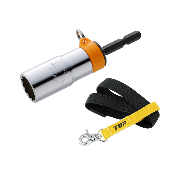 Đầu khẩu vặn ốc chuôi lục giác có móc treo và dây đeo loại 12 cạnh TOP Japan ERB-17CS