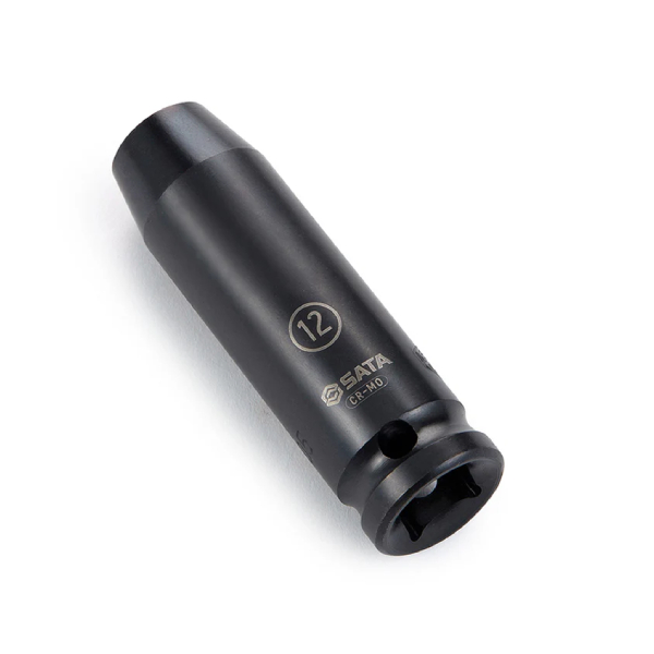 Đầu tuýp cốt vuông 1/2" ra lục giác 12mm Thép CrMo SATA 34305