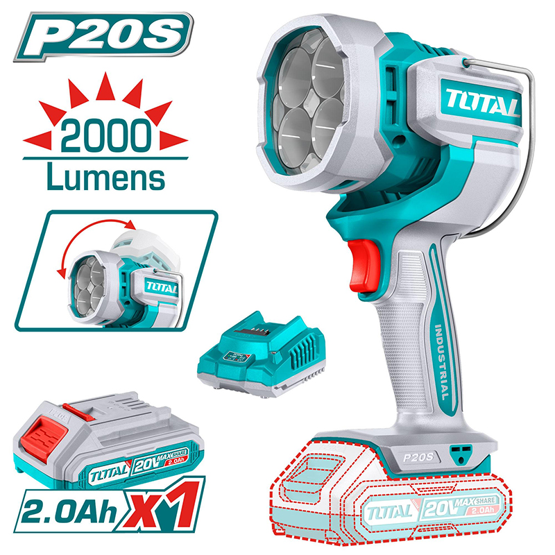 Đèn làm việc dùng pin 20V TWLI20881 (Kèm 1 Pin 2.0Ah & Sạc)