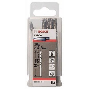 Hộp 10 mũi khoan sắt và inox 4.8mm HSS-Co Bosch 2608585884