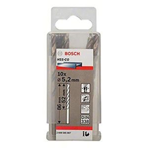 Hộp 10 mũi khoan sắt và inox 5.2mm HSS-Co Bosch 2608585887