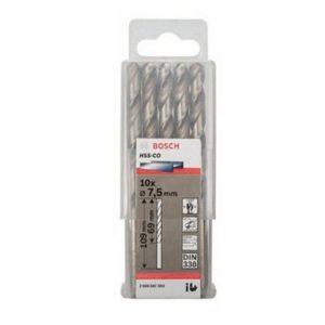 Hộp 10 mũi khoan sắt và inox 7.5mm HSS-Co Bosch 2608585893