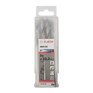 Hộp 5 mũi khoan sắt và inox 10.2mm HSS-Co Bosch 2608585899