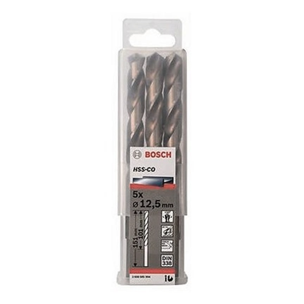 Hộp 5 mũi khoan sắt và inox 12.5mm HSS-Co Bosch 2608585904