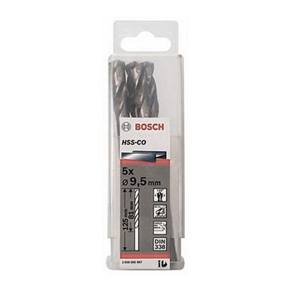Hộp 5 mũi khoan sắt và inox 9.5mm HSS-Co Bosch 2608585897