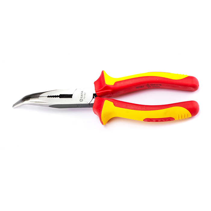 Kìm mũi cong cách điện SATA 70182 8"