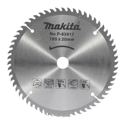 Lưỡi cắt gỗ hợp kim 185x20mm x 60T Makita P-83917