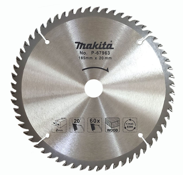Lưỡi cưa cắt gỗ 60 răng Makita P-67963 (185mm)