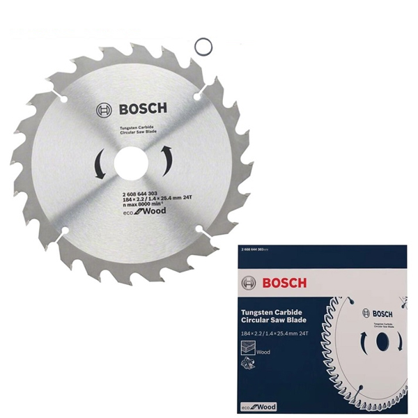 Lưỡi cưa gỗ 184x25.4mm T24 Bosch 2608644303 (24 Răng)