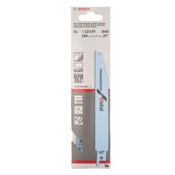 Lưỡi cưa kiếm sắt S123XF Bosch 2608654402 (Bộ 5 lưỡi)