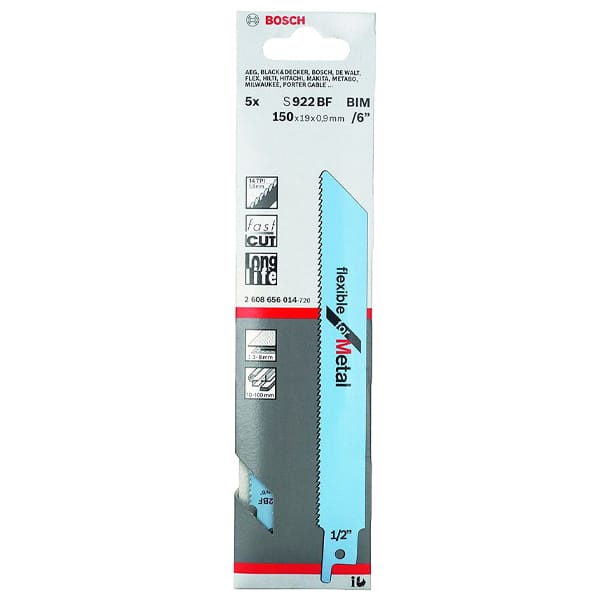 Lưỡi cưa kiếm sắt S922BF Bosch 2608656014 (bộ 5 lưỡi)