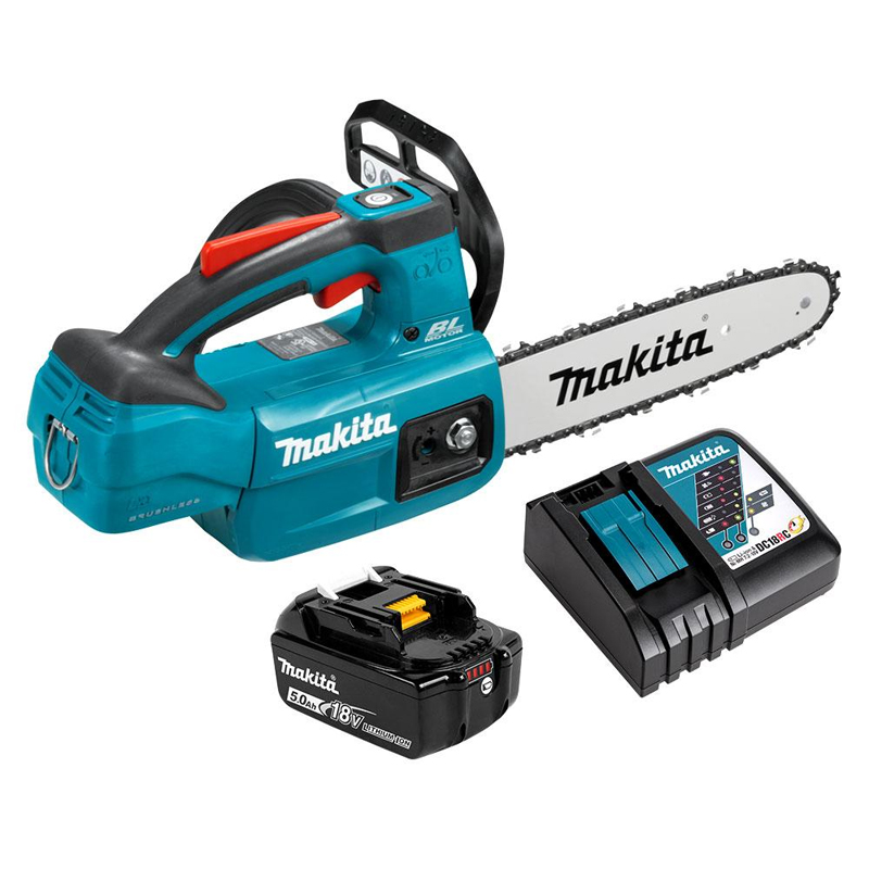 Máy cưa xích dùng pin 18V Makita DUC254RT (1 Pin 5.0Ah và Sạc Nhanh)