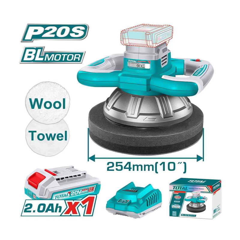 Máy đánh bóng dùng pin 20V Total TOPLI2025481 (1 Pin 2.0Ah, 1 Sạc)