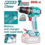 Máy khoan động lực dùng pin 20V Total TIDLI209681 (Chưa Pin Sạc) 6