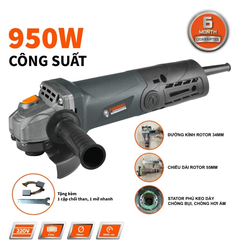 Máy mài góc 950W Dekton FR-AG950 (Công tắc đuôi)