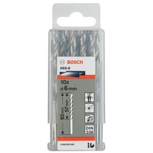Mũi Khoan Kim Loại, Sắt HSS-G/HSS-R Bosch 2608595066 (hộp 10 mũi)