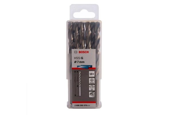 Mũi khoan sắt HSS-G 7mm (hộp 10 mũi) 2608595070