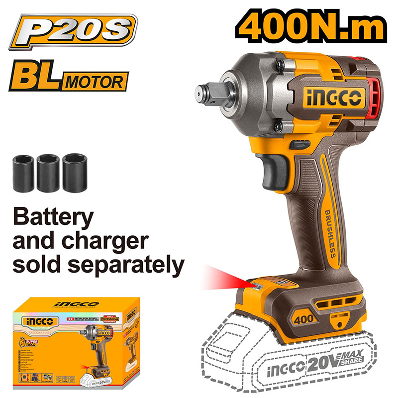 Thân máy vặn bu lông dùng pin 20V Ingco CIWLI20401
