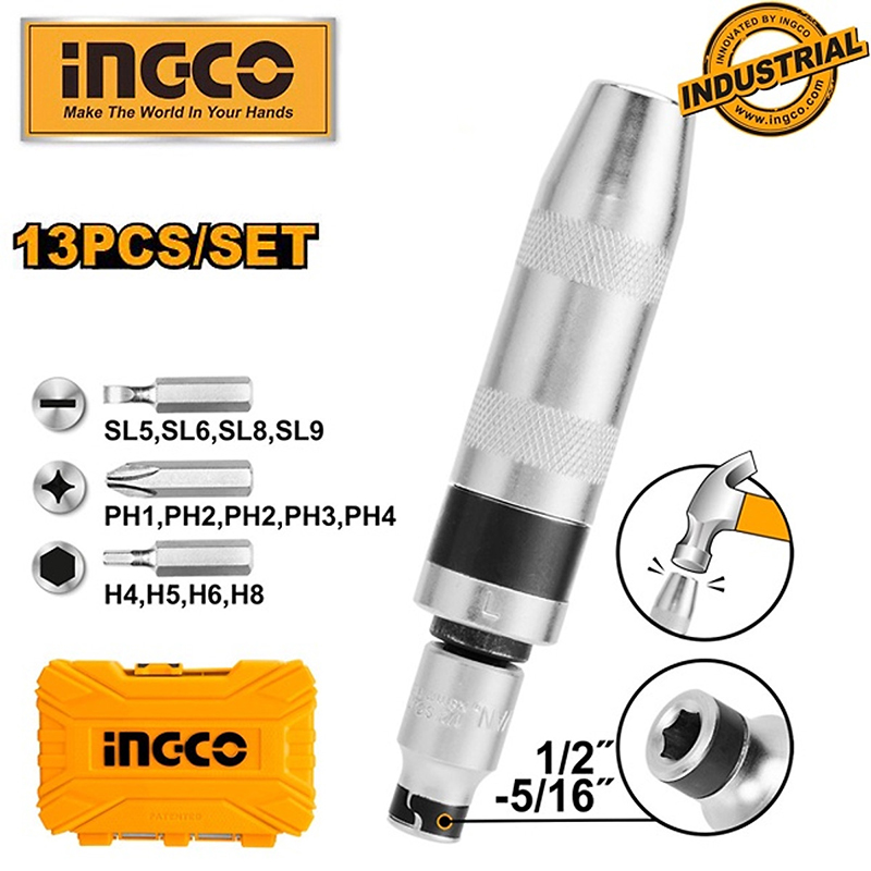 Tua vít đóng 13 chi tiết Ingco HIDS1301