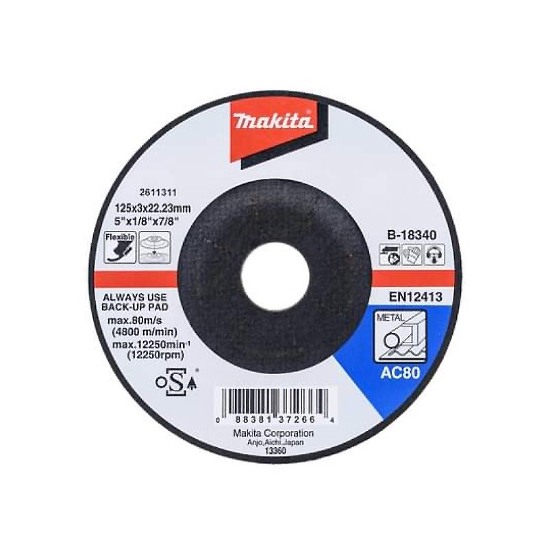 B-18340 Đá Mài 5″ (125x3x22 Mm) Ac80, 2g Đen