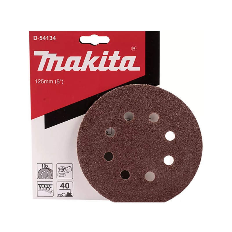D-54134 Đĩa Nhám Tròn Cho Gỗ 125mm-a40-8 Lỗ (10 Cái/Hộp)
