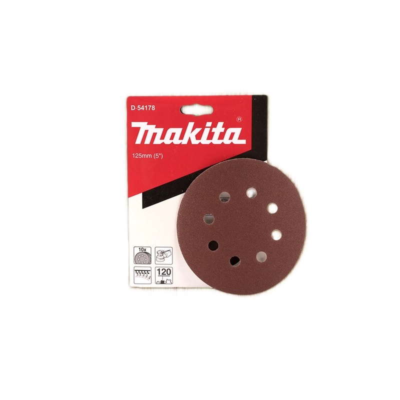 D-54178 Đĩa Nhám Tròn Cho Gỗ 125mm-a120-8 Lỗ (10Cái/Hộp)