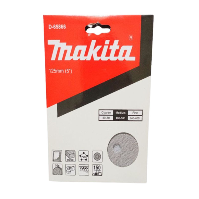 D-65866 Đĩa Nhám Tròn Cho Sơn 125mm-a150-8 Lỗ (10 Cái/Bộ)